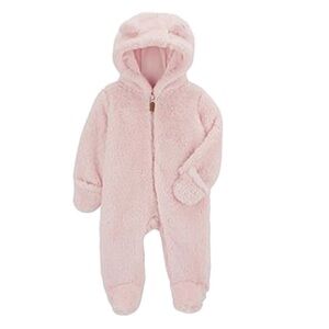 Cozy Pink Hooded Baby Onesie